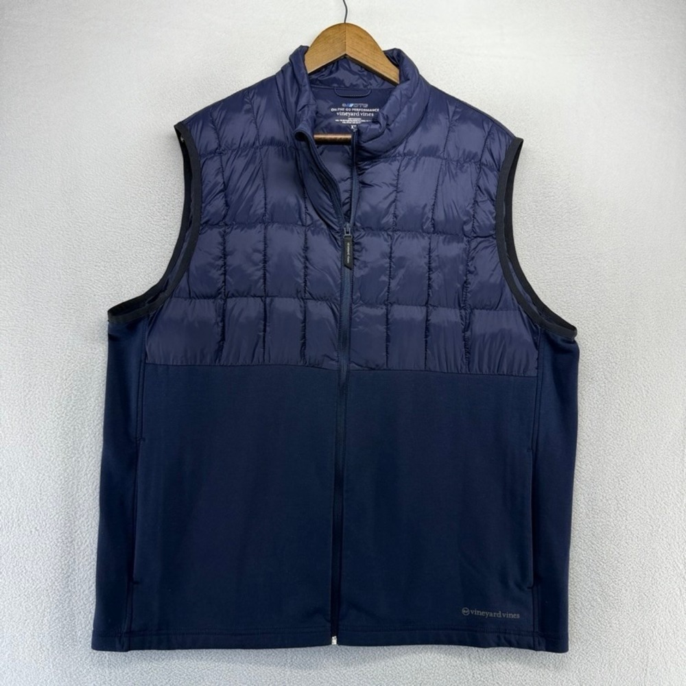 Vineyard Vines Vest Mens 2XL Blue On-The-Go Performance Hybrid Primaloft Golf